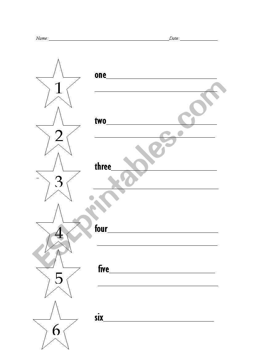 Numbers worksheet