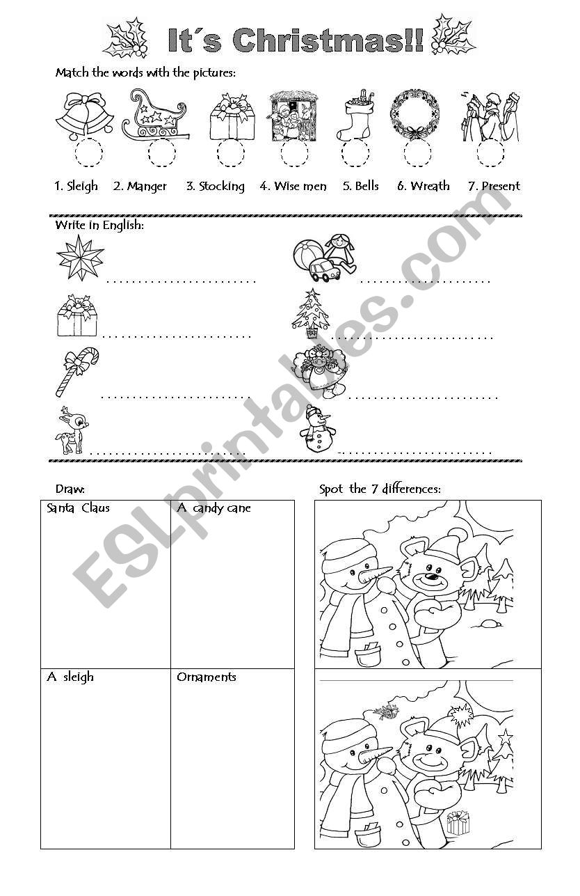 Christmas worksheet 2 worksheet