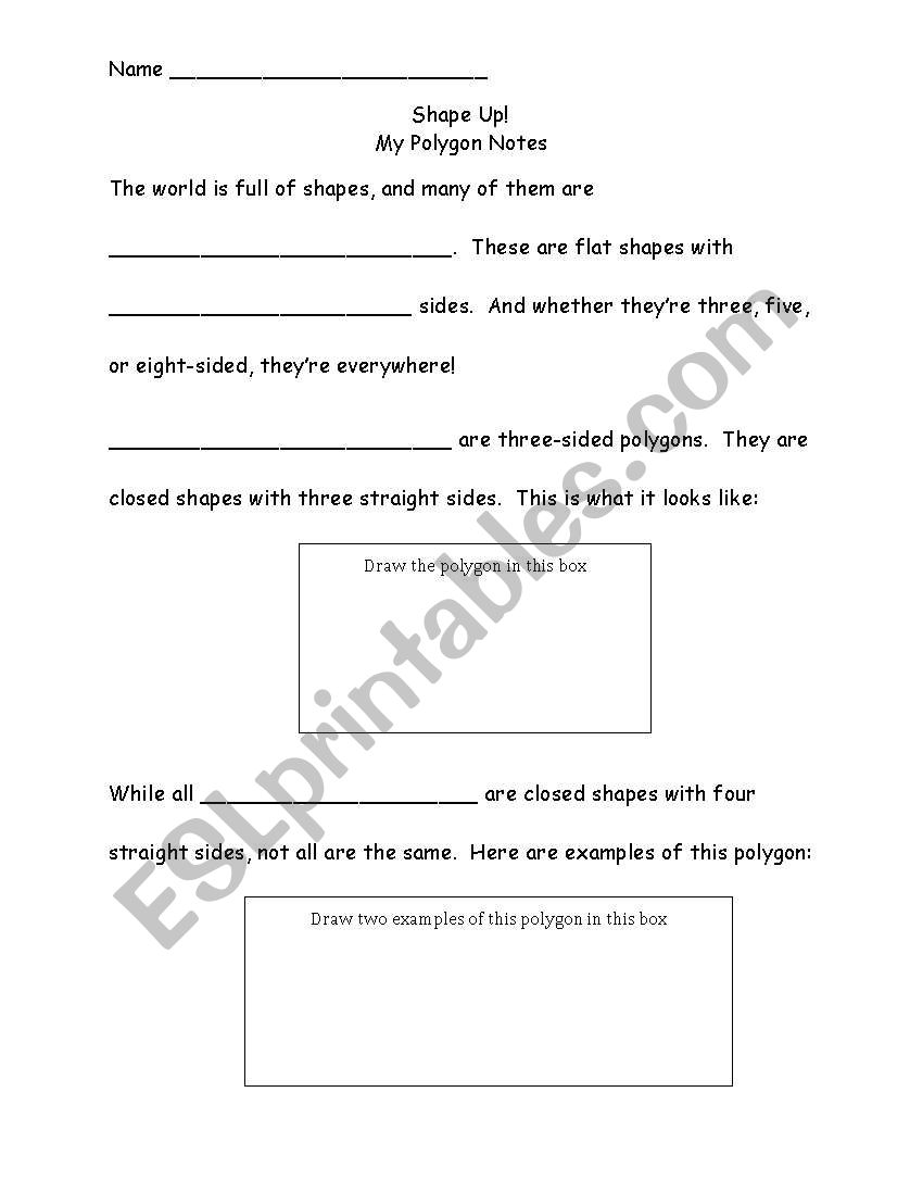 Polygon Note-taking worksheet