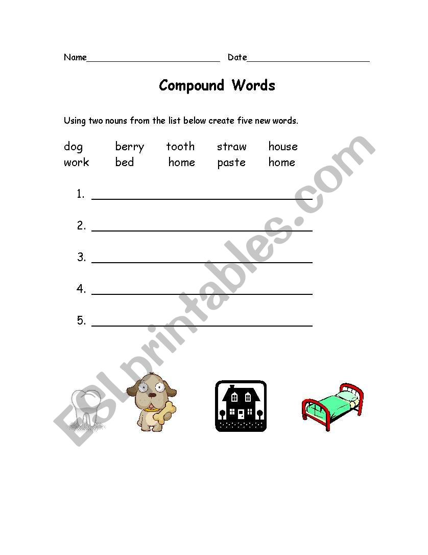 Compound words worksheet