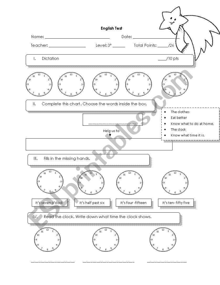 What time it is worksheet