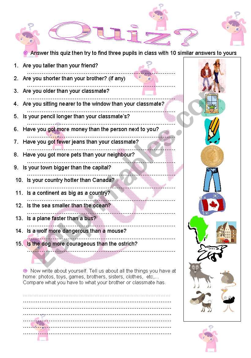 Quiz worksheet