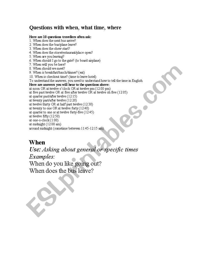 conversation worksheet