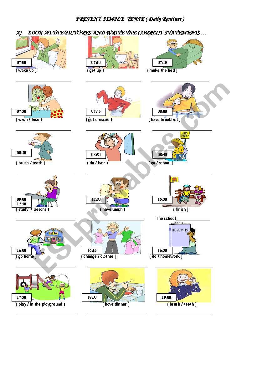 Daily Routines and Time tables