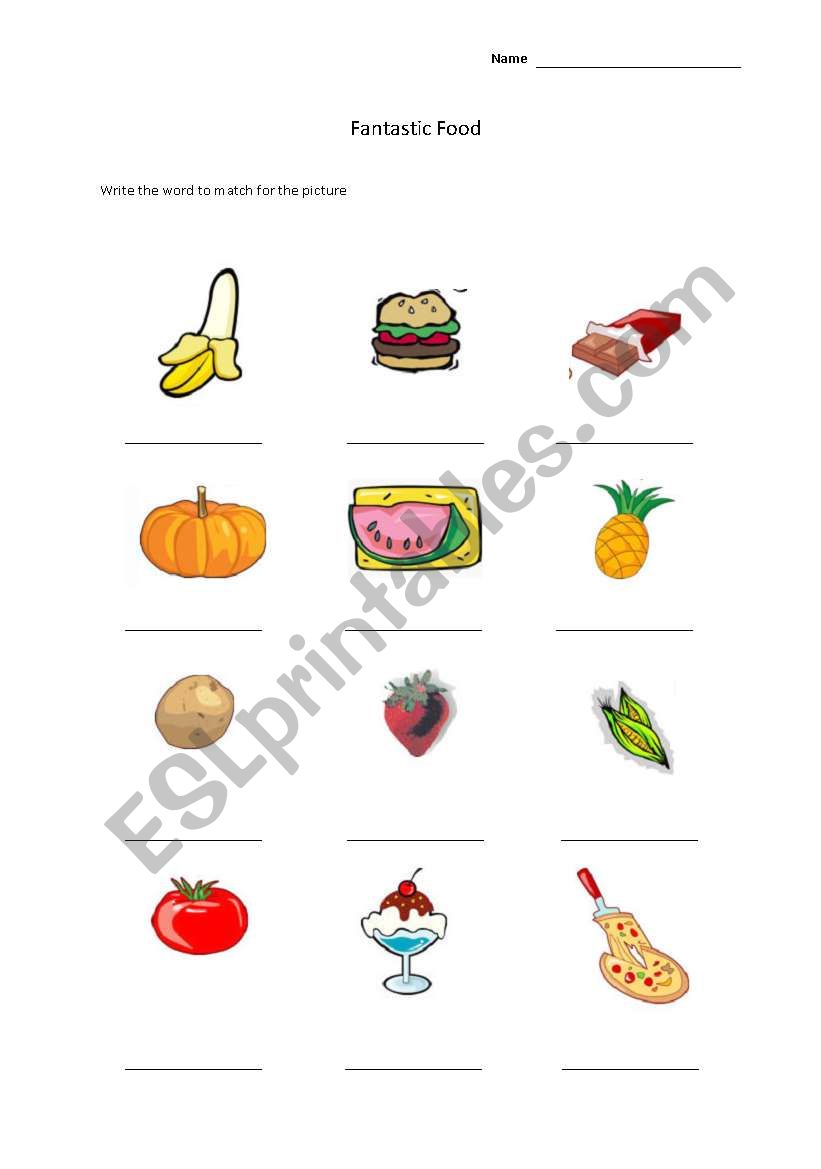 Fantastic Food worksheet