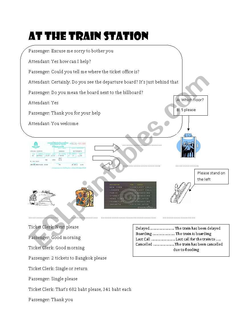 train station worksheet