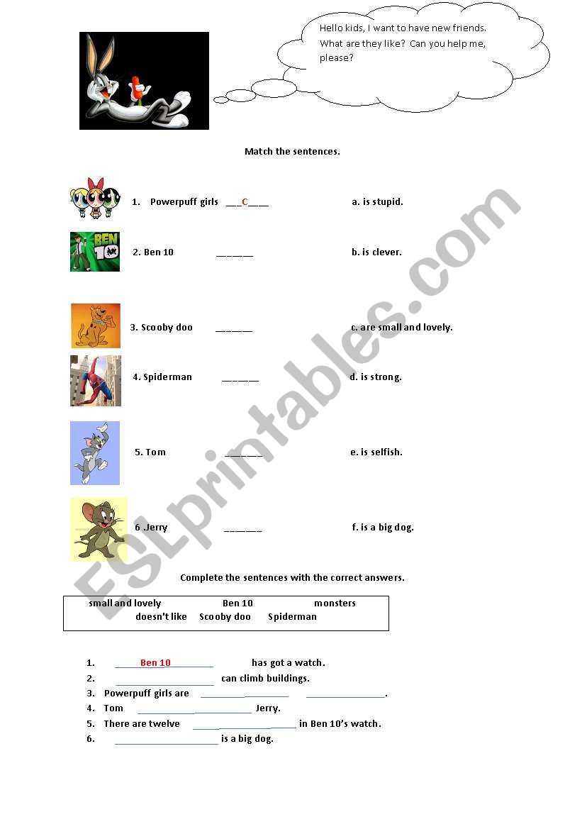 Adjectives worksheet