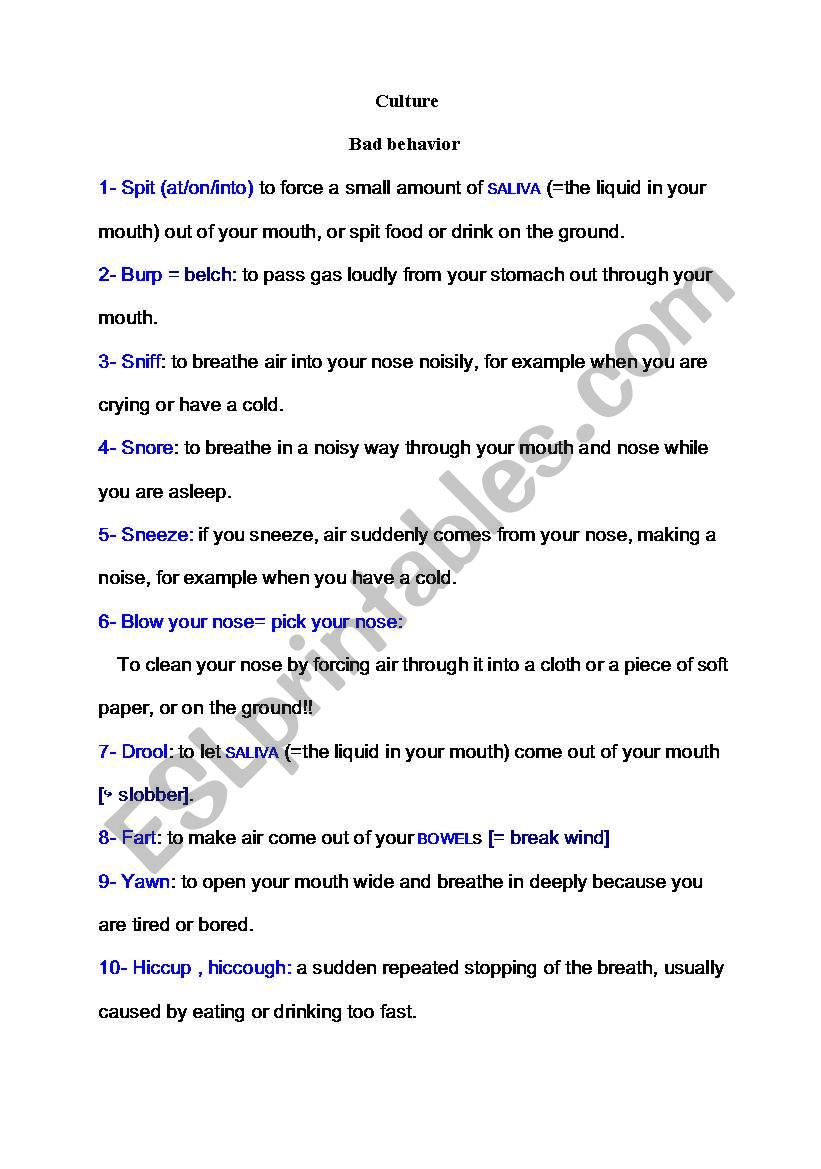 English worksheets: culture