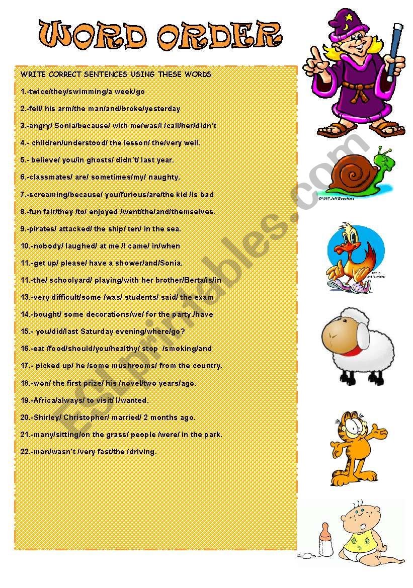 WORD ORDER worksheet