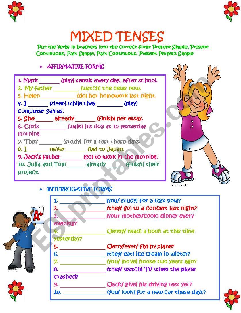 MIXED TENSES worksheet