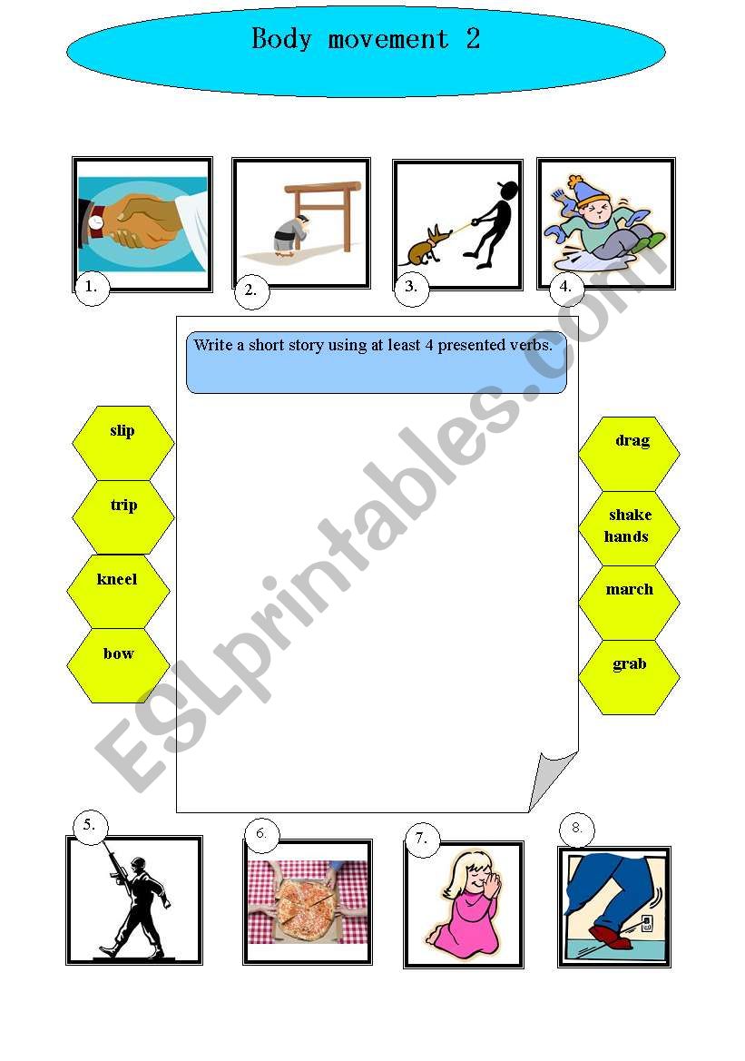 Body movement 2 worksheet