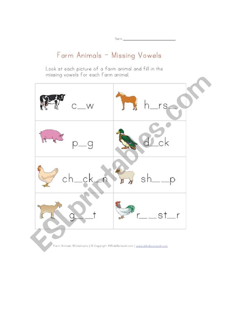 Farm Animals worksheet