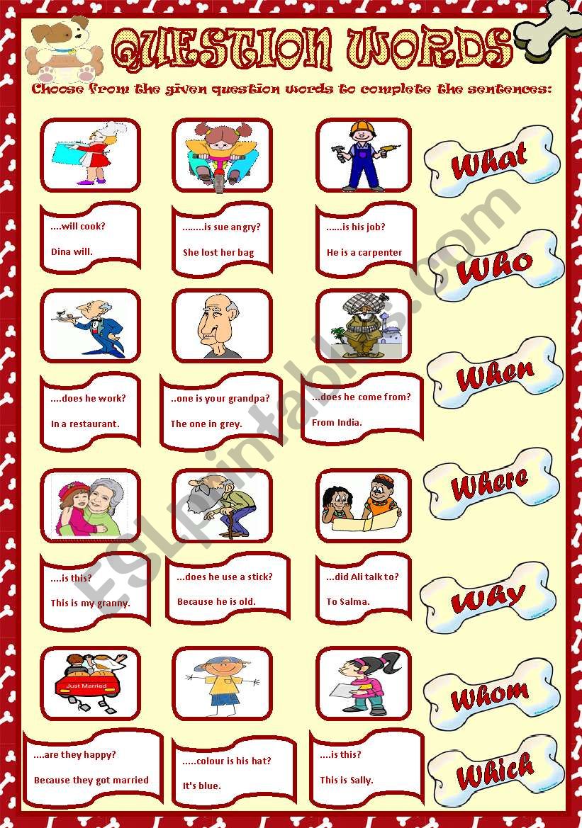 QUESTION WORDS worksheet