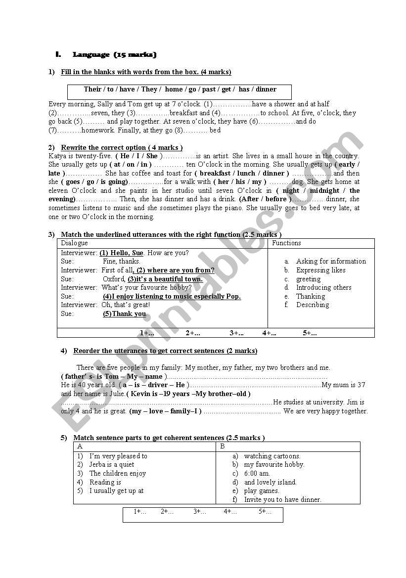 end-term test n 1      7 th form