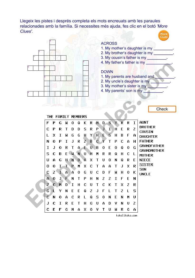 crossword worksheet