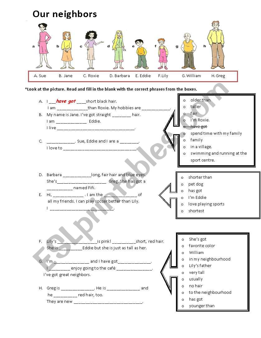 Have got - Has got  worksheet