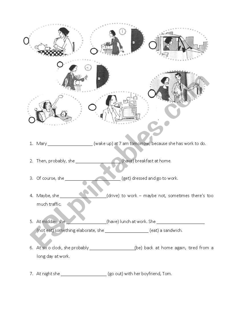 Will and Going To Story worksheet