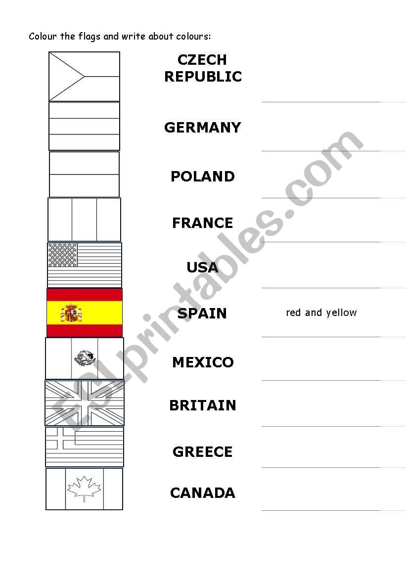 Flags (colour and write colours)