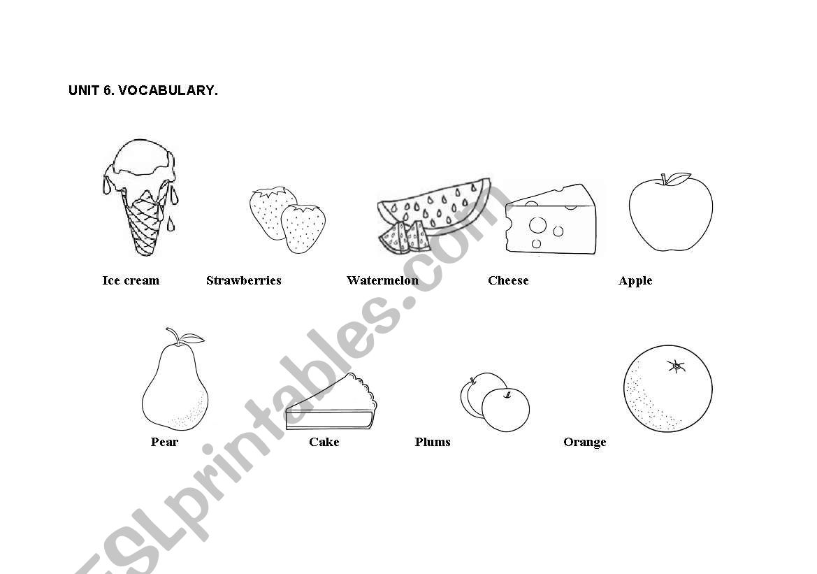 Food worksheet
