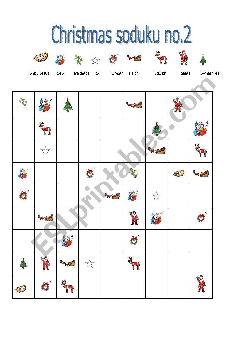 Christmas soduko no.2 worksheet