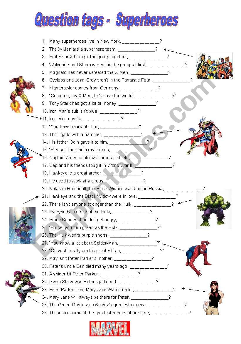 Question tags - Marvel Comics Superheroes