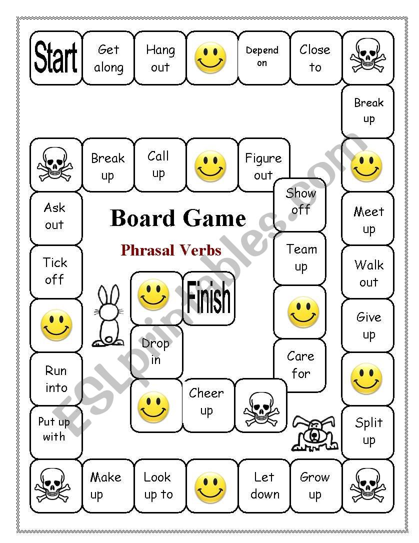 Phrasal Verbs Board Game worksheet
