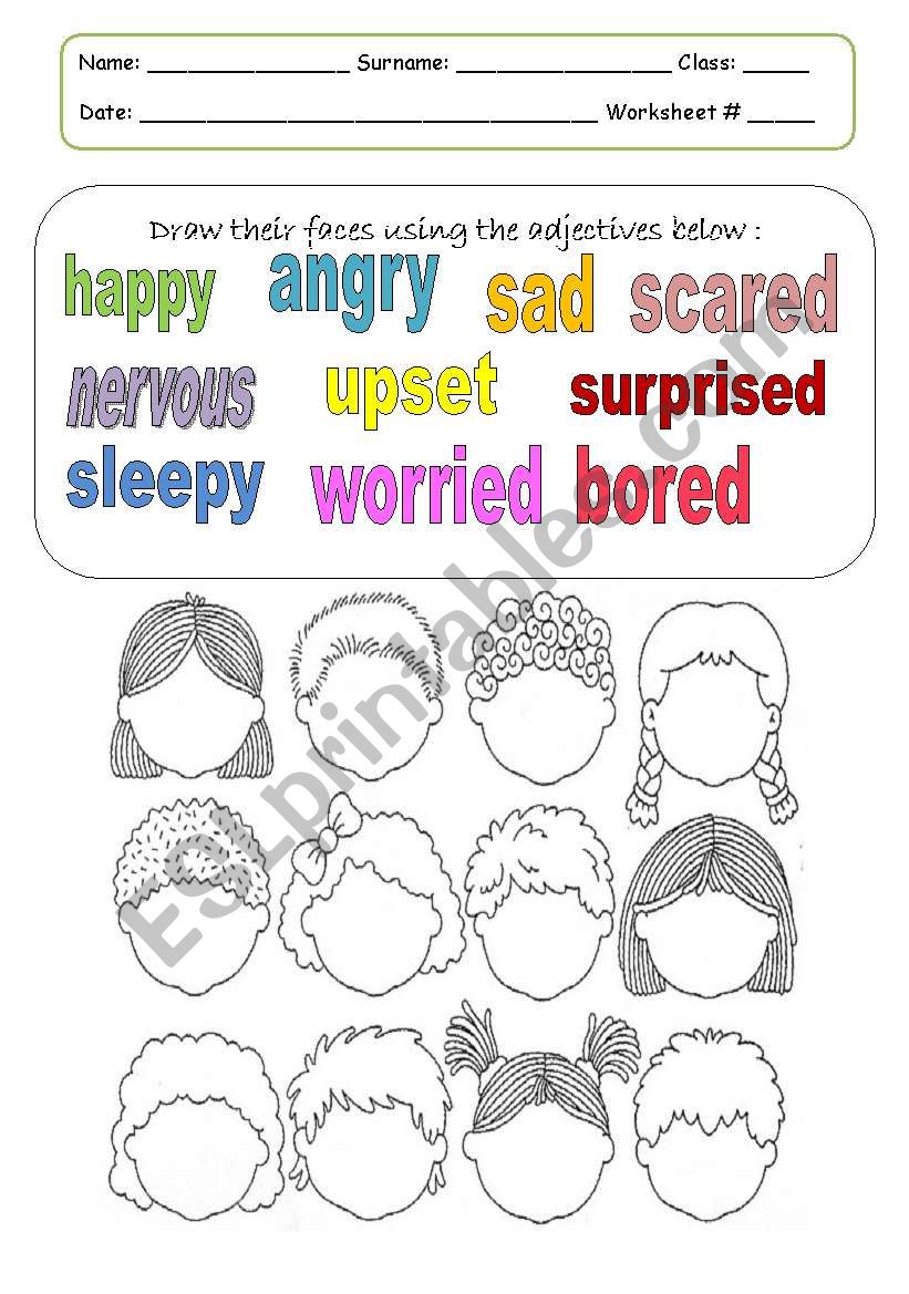 FEELINGS & EMOTIONS worksheet