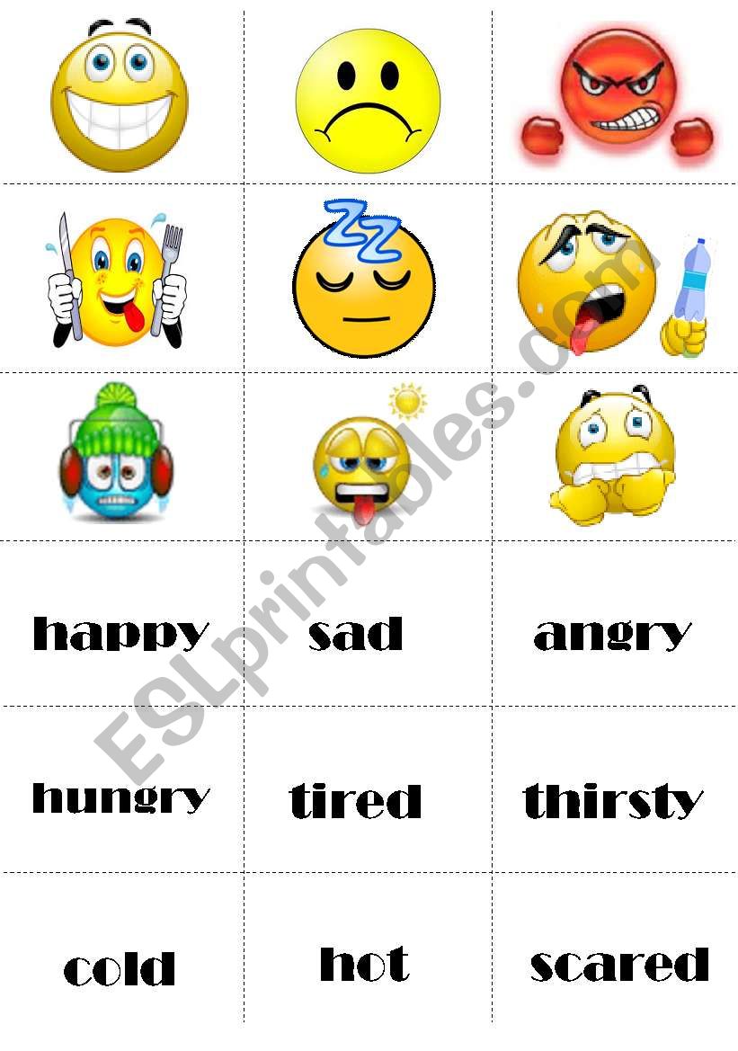 emotions feelings pelmanism worksheet