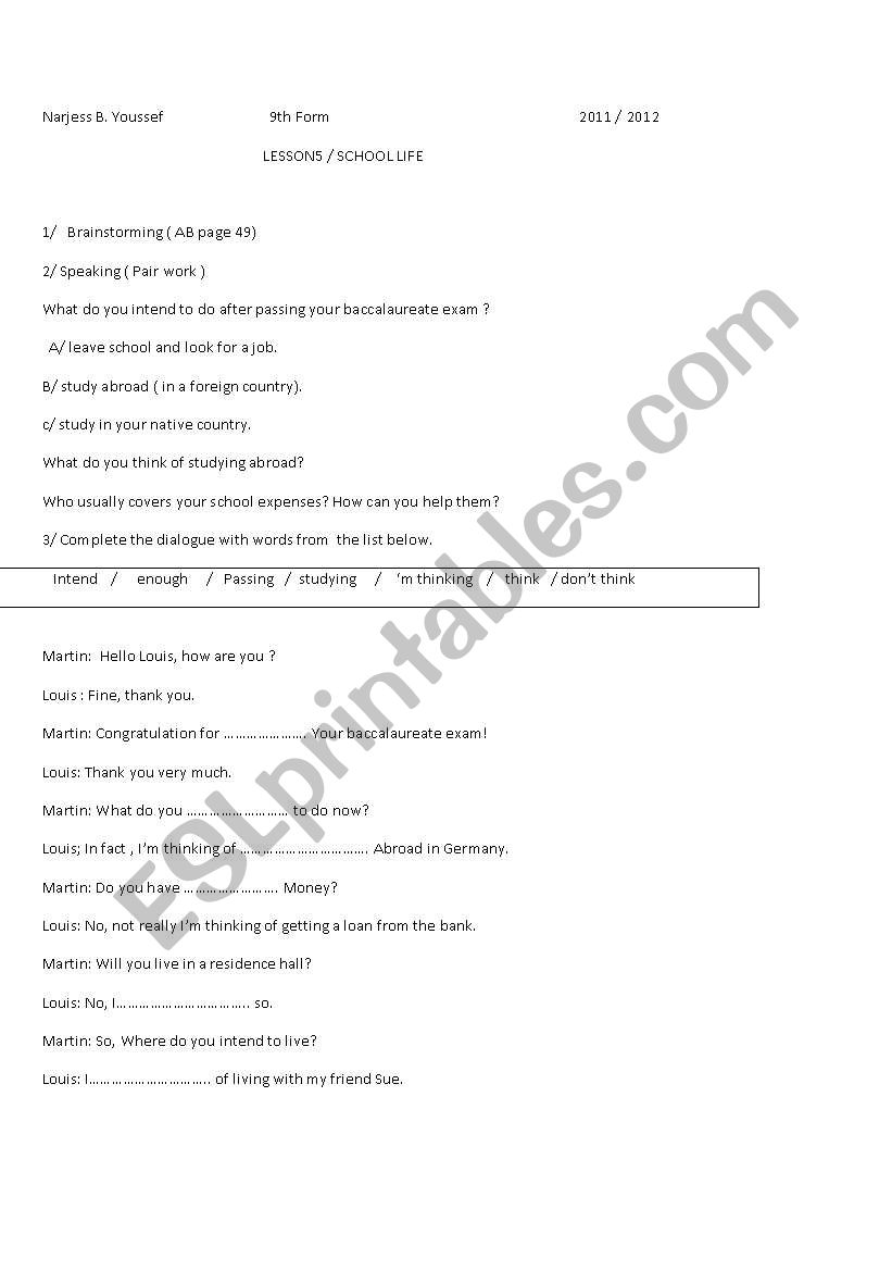 Module2/ lesson5 worksheet