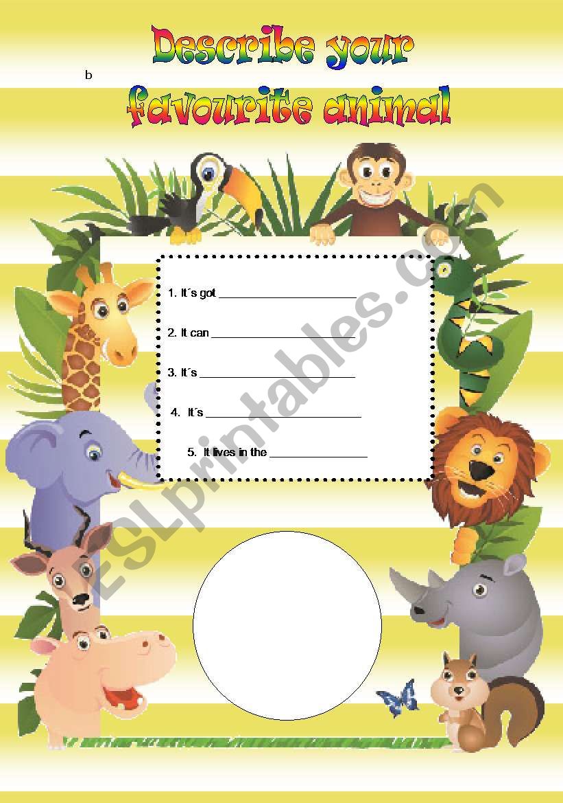 Animal description worksheet