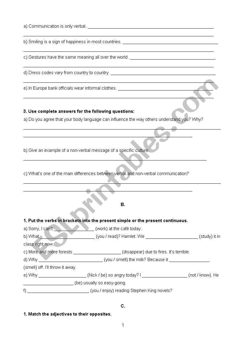 First Test 9th grade - level 5