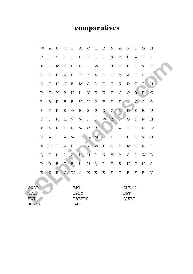 Word search worksheet