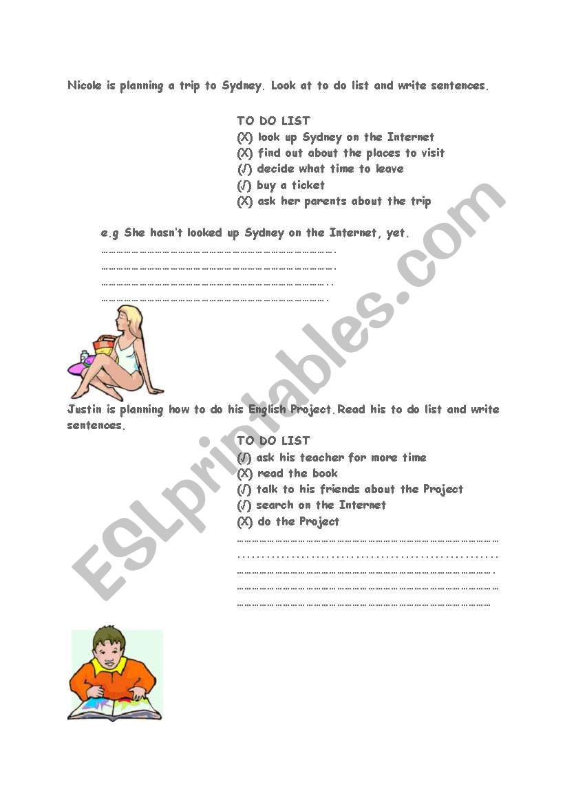 present perfect worksheet