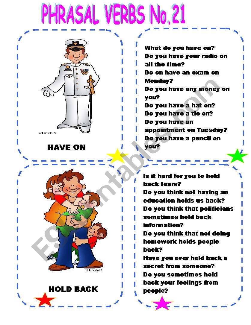 PHRASAL VERB NO. 21 worksheet