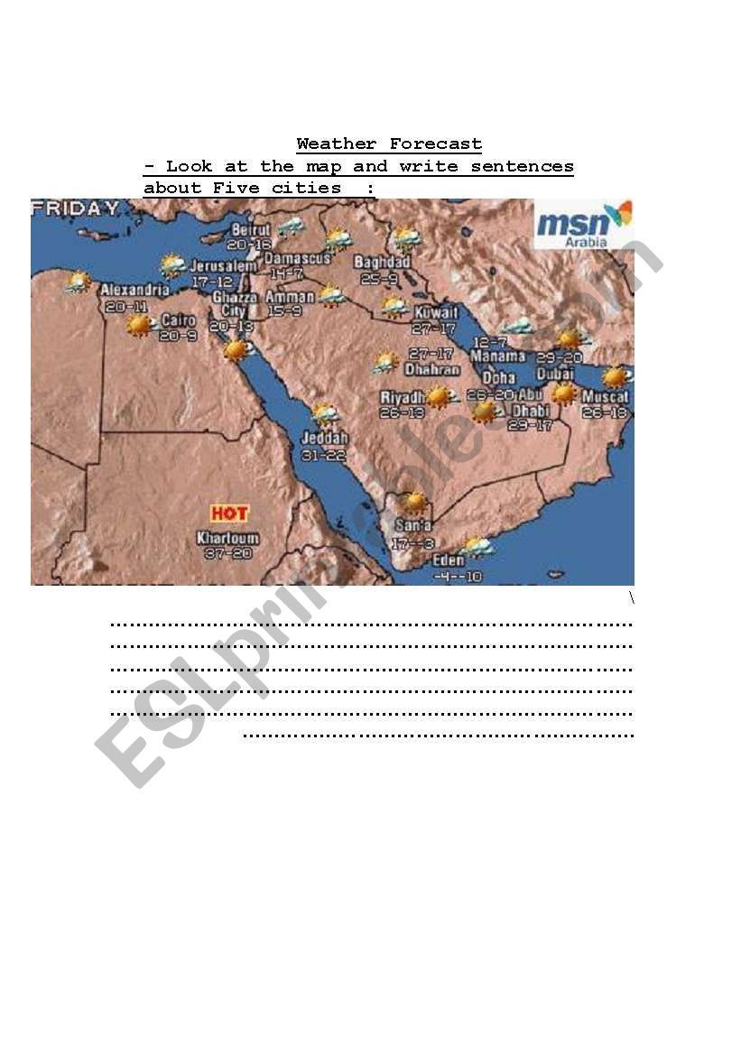 Weather forcast  worksheet