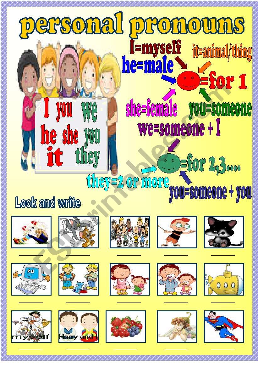 personal pronouns worksheet