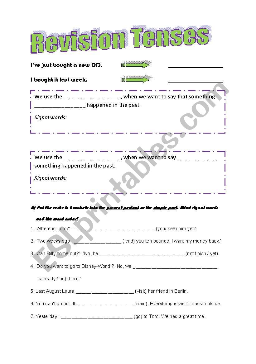 Revision Present Perfect and Simple Past