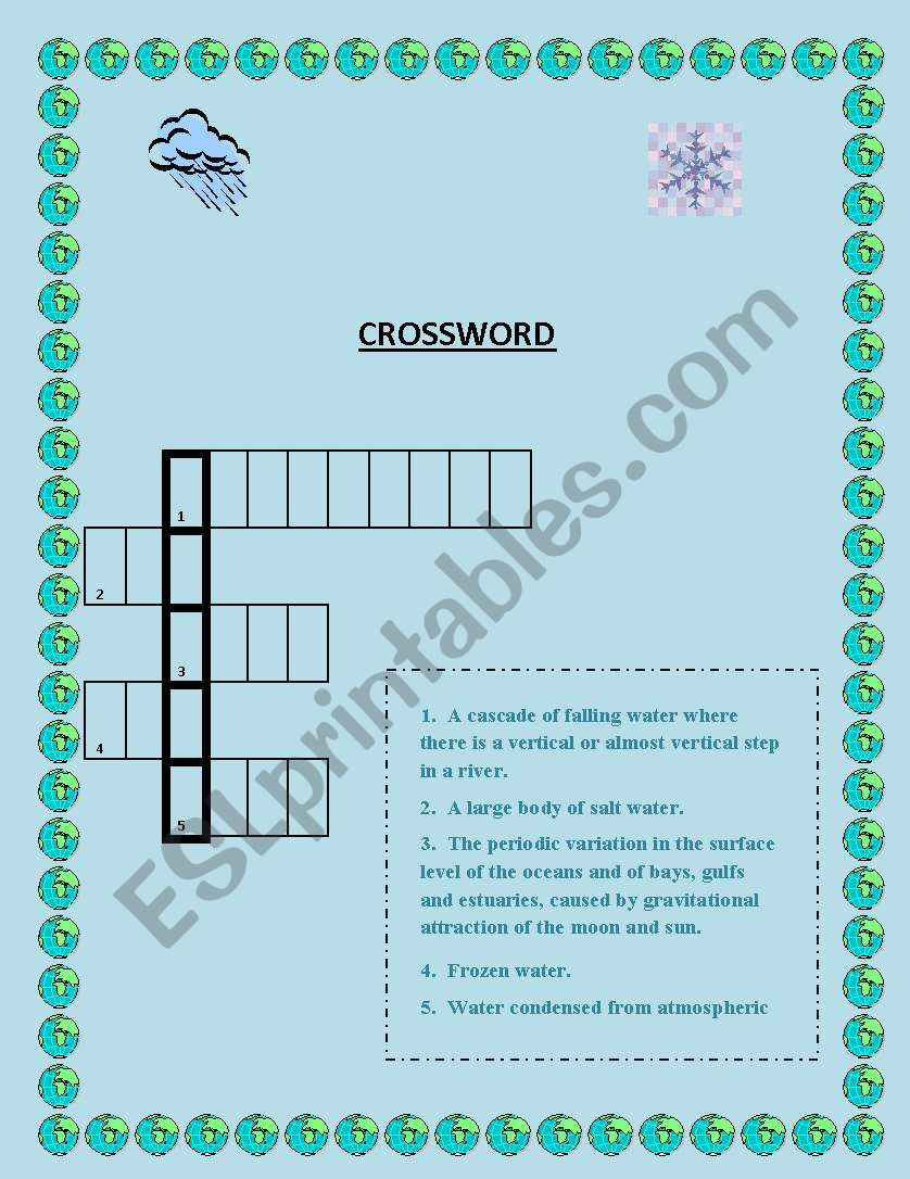 Crossword - Water worksheet