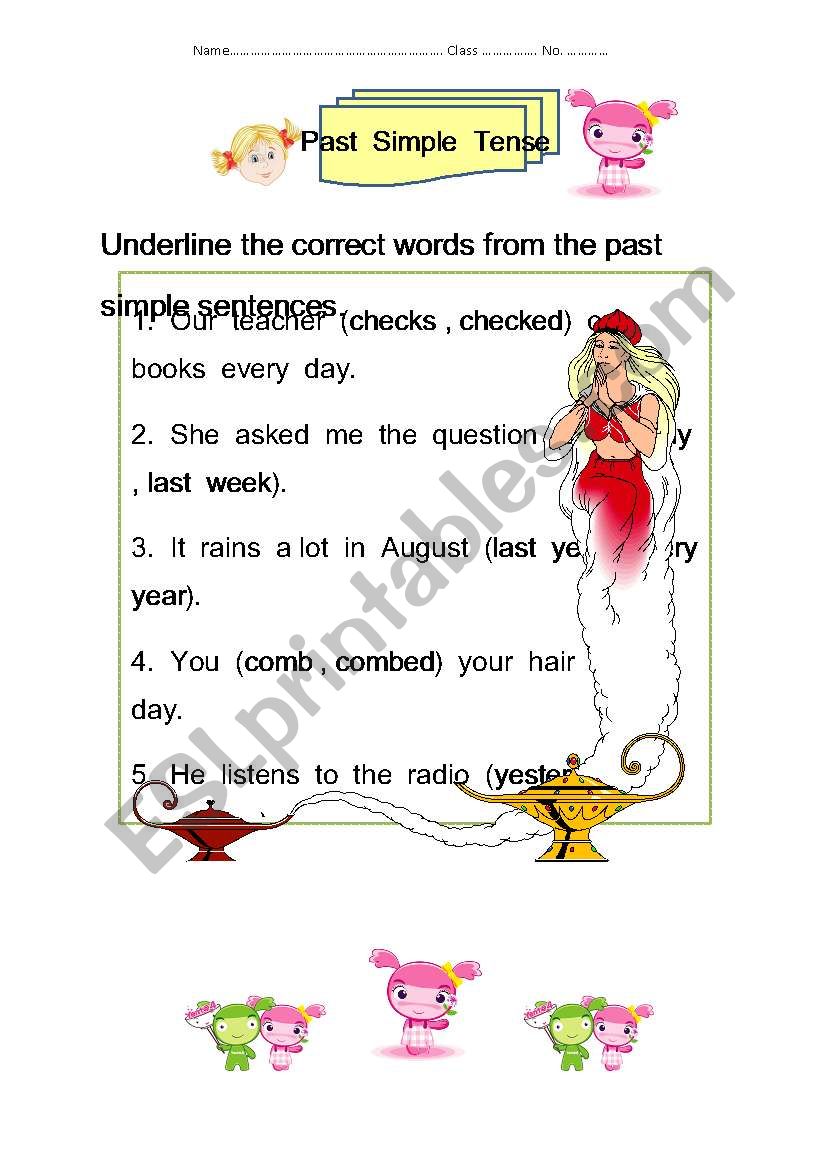 Past simple tense worksheet