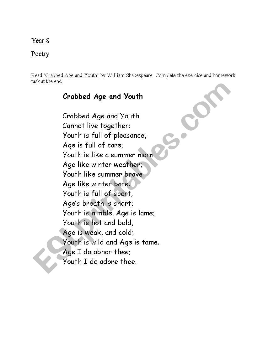 KS3 Poetry Booklet with questions