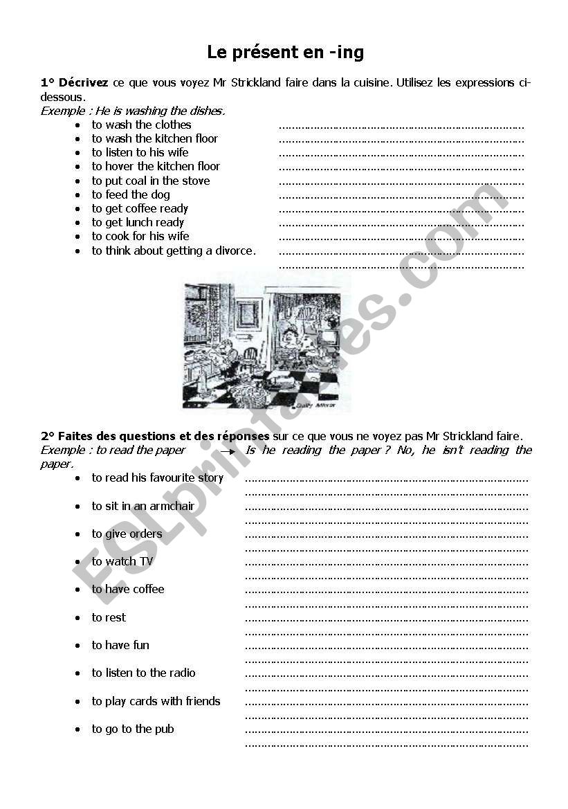 present continuous exercises worksheet