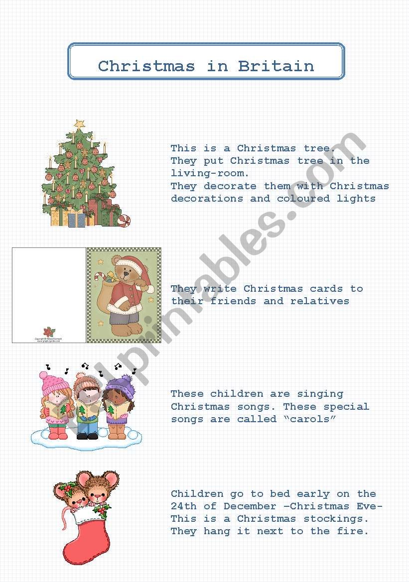 Christmas in Britain worksheet