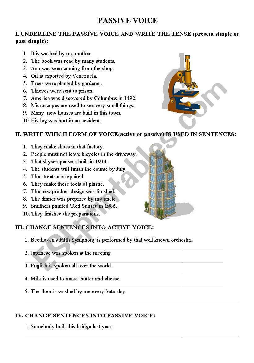 The passive voice worksheet