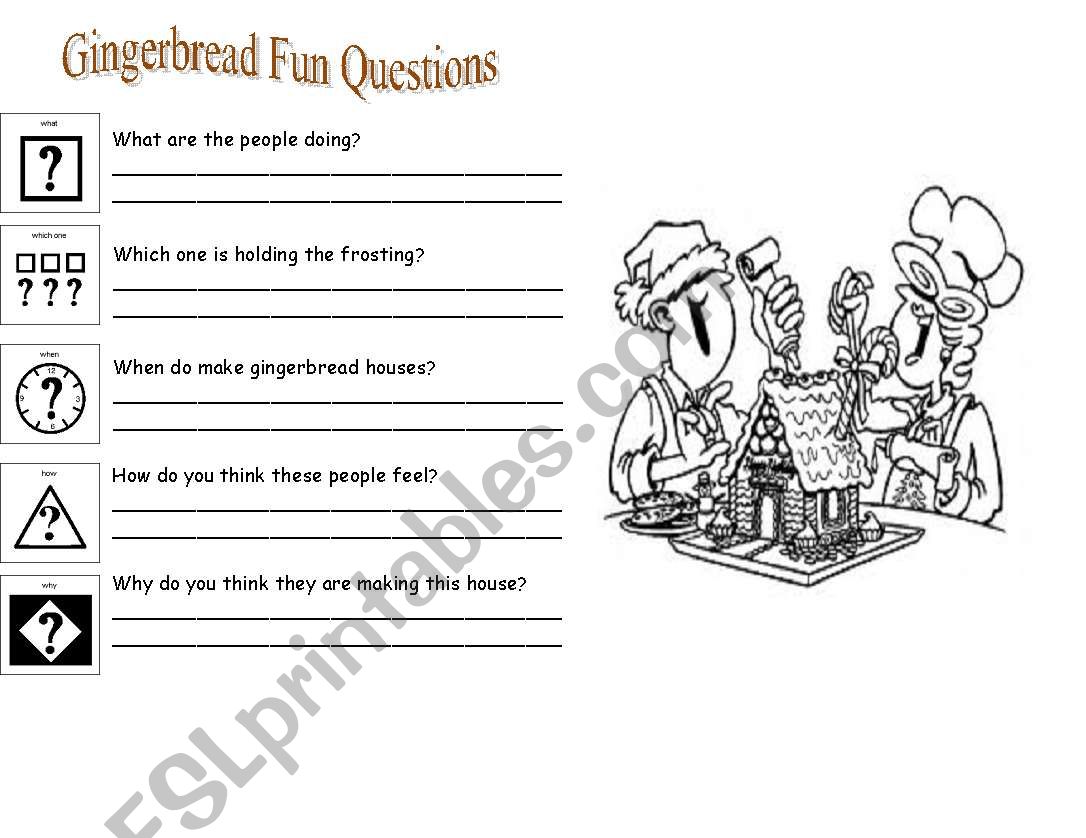 Gingerbread House Questions worksheet