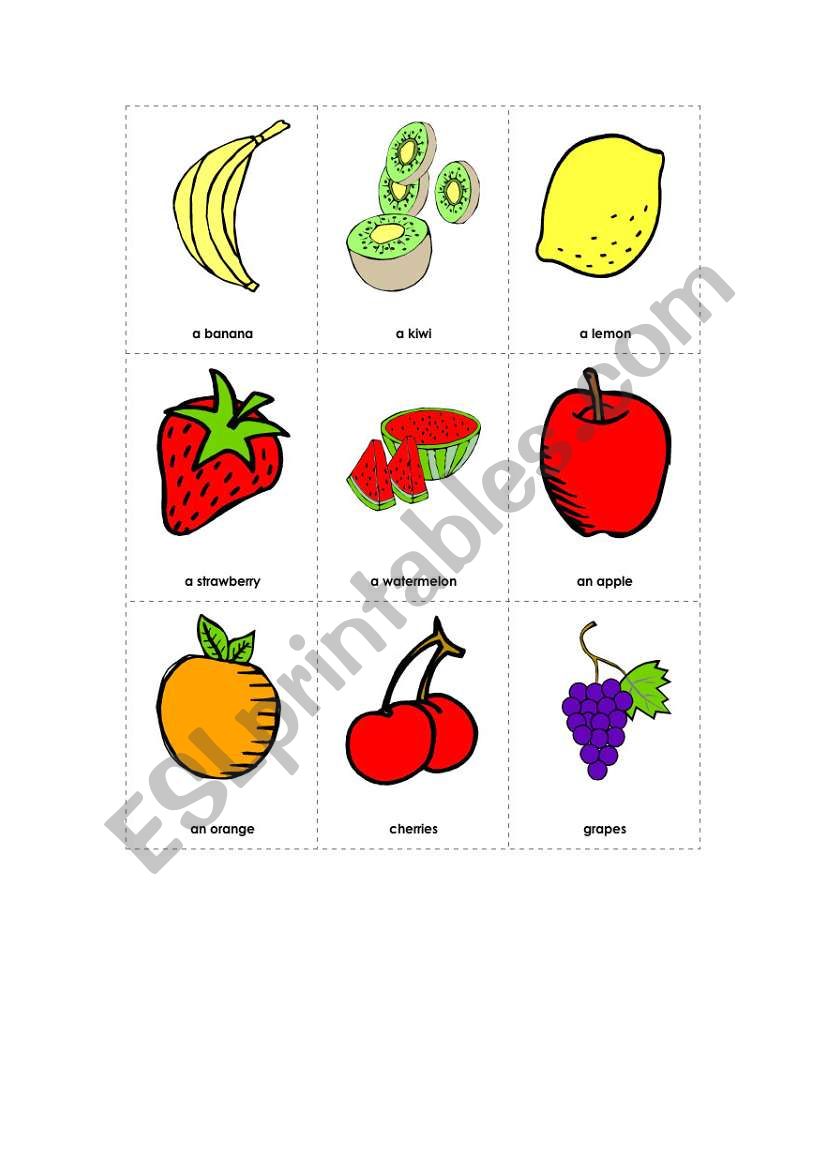 Fruits worksheet