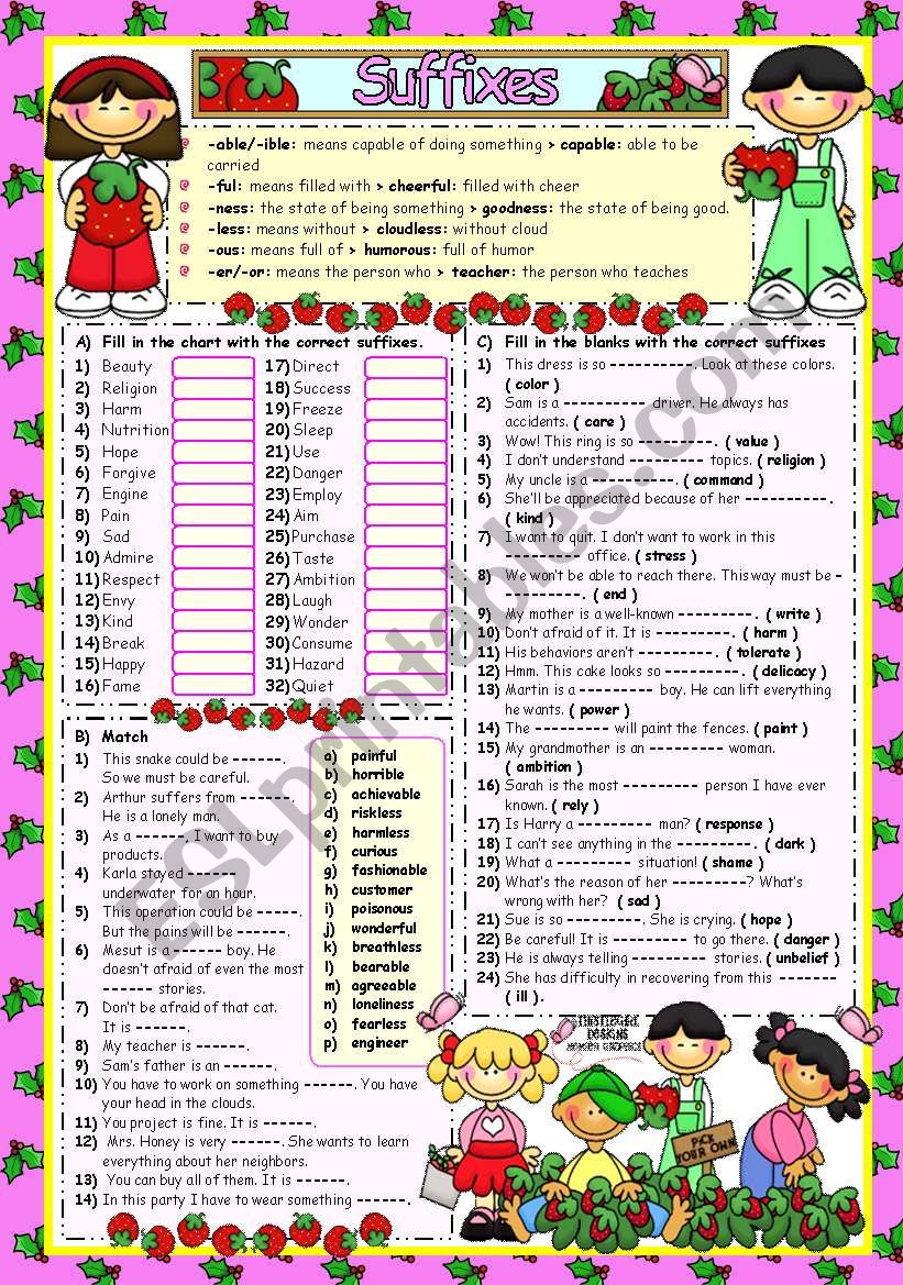 WORD FORMATION-1 ***SUFFIXES*** (B&W included)