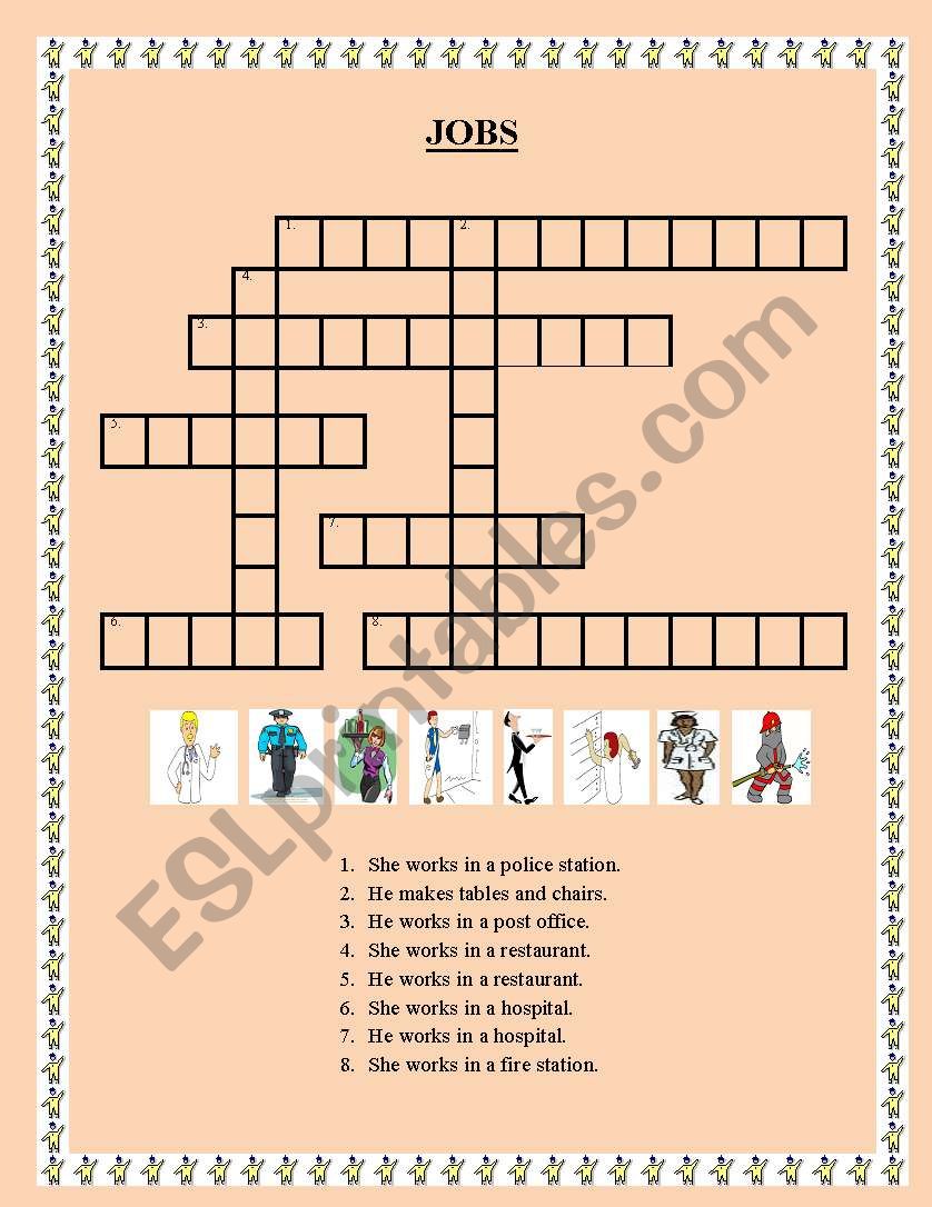 Crossword - Jobs worksheet