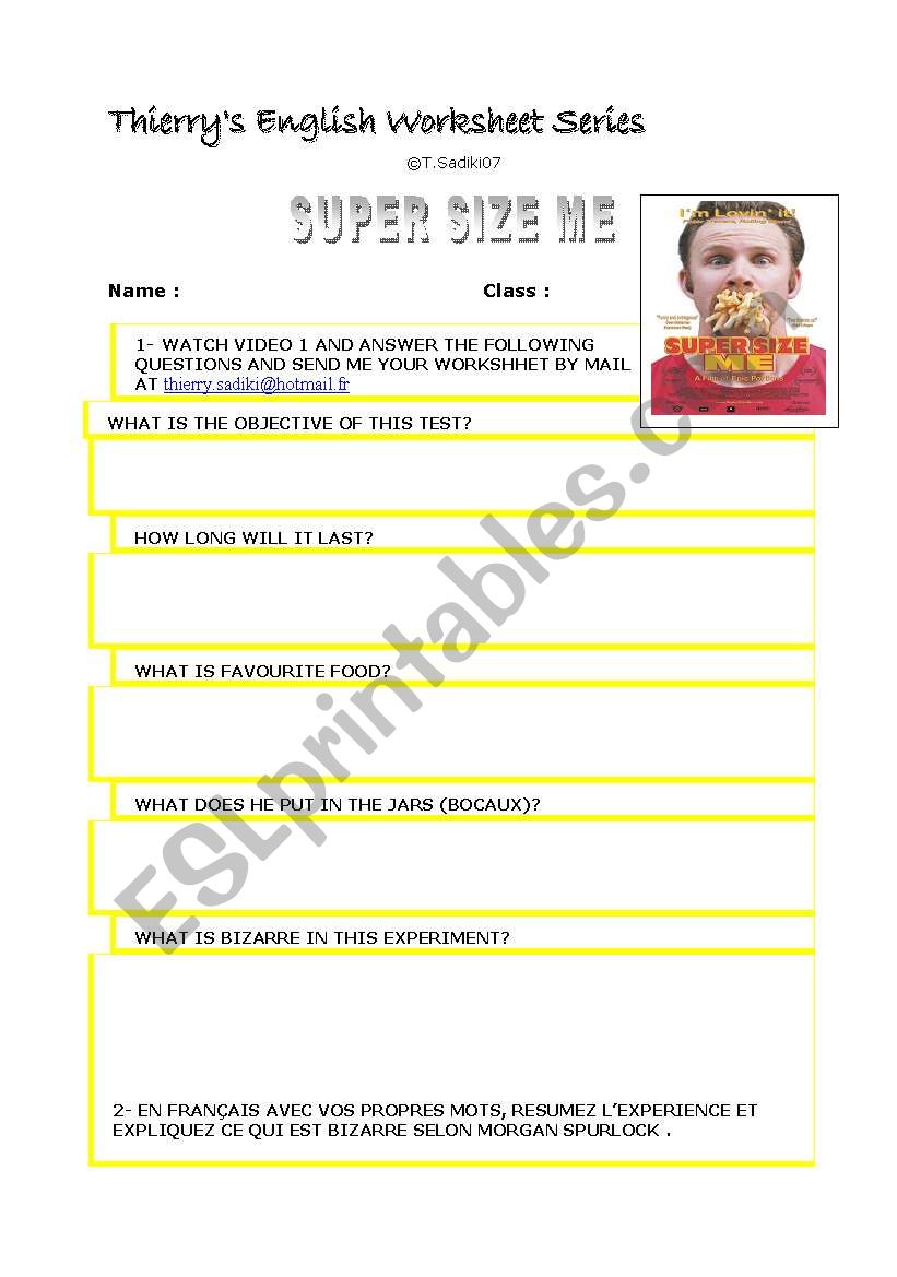 supersizeme worksheet