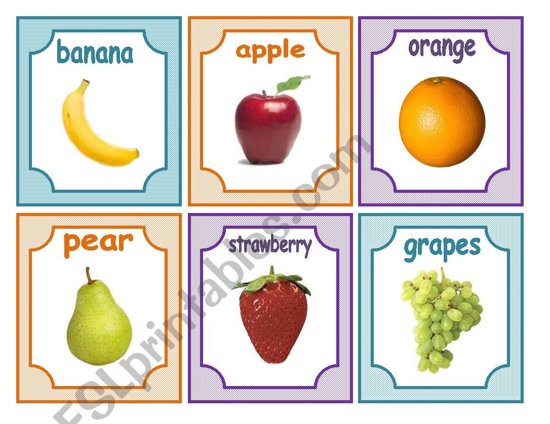 Fruits Flashcards worksheet