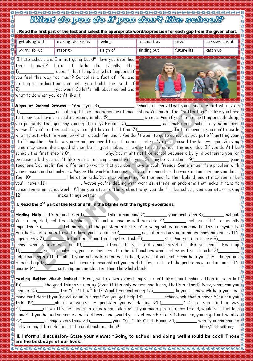 WHAT DO YOU DO IF YOU DON´T LIKE SCHOOL?- 2ND PART